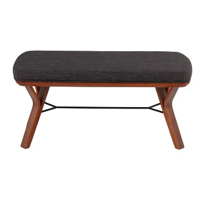 42" Folia Wood Bench - LumiSource Natural/charcoal 5 42" Folia Wood Bench - LumiSource Natural/charcoal – Image 3