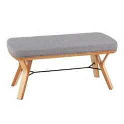 42" Folia Wood Bench - LumiSource Natural/charcoal 17 42" Folia Wood Bench - LumiSource Natural/charcoal -Ottomans Official Shop unnamed file 3726