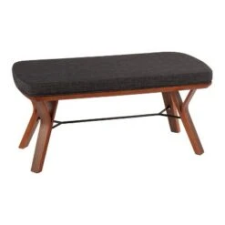 42" Folia Wood Bench - LumiSource Natural/charcoal 18 42" Folia Wood Bench - LumiSource Natural/charcoal -Ottomans Official Shop unnamed file 3727