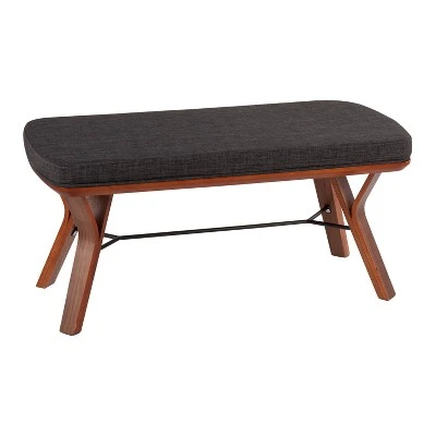 42" Folia Wood Bench - LumiSource Natural/charcoal 10 42" Folia Wood Bench - LumiSource Natural/charcoal – Image 8