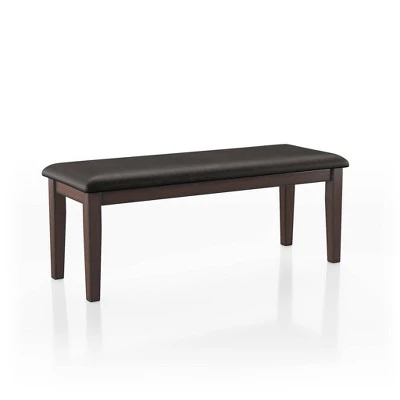 Arga Padded Seat Dining Bench Dark Brown - HOMES: Inside + Out 4 Arga Padded Seat Dining Bench Dark Brown - HOMES: Inside + Out – Image 2