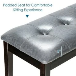 Costway Upholstered Dining Bench w/Padded Seat for Kitchen Bedroom Entryway Grey 14 Costway Upholstered Dining Bench w/Padded Seat for Kitchen Bedroom Entryway Grey -Ottomans Official Shop unnamed file 3775