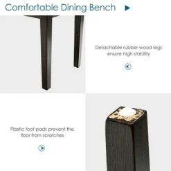 Costway Upholstered Dining Bench w/Padded Seat for Kitchen Bedroom Entryway Grey 16 Costway Upholstered Dining Bench w/Padded Seat for Kitchen Bedroom Entryway Grey -Ottomans Official Shop unnamed file 3777