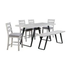 Alvara Court II Counter Height Dining Bench - Treasure Trove Accents White -Ottomans Official Shop unnamed file 3815