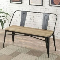 Clarkson Industrial Inspired Dining Bench - HOMES: Inside + Out Wood