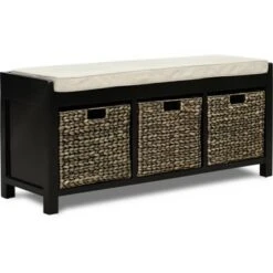 Griffin Storage Bench Black - ClickDecor