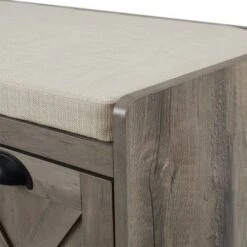 Farmhouse 40" 3 Drawer Storage Bench with Cushion - Saracina Home Rustic Oak/white/gray -Ottomans Official Shop unnamed file 3869