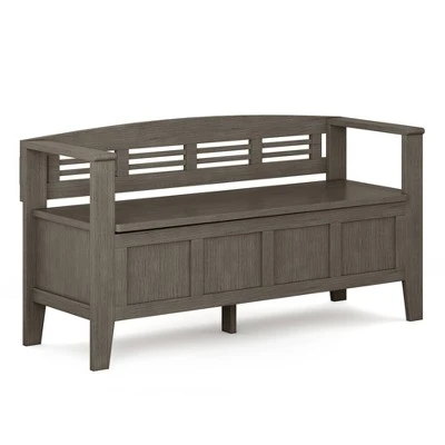 48" Chandler Solid Wood Entryway Storage Bench - Wyndenhall Distressed Gray 18 48" Chandler Solid Wood Entryway Storage Bench - Wyndenhall Distressed Gray – Image 16