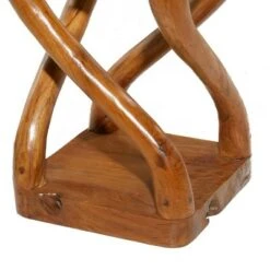 Olivia & May Contemporary Helix Pattern Teak Wood Stool Brown - Olivia & May -Ottomans Official Shop unnamed file 394