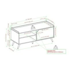 Mid-Century Modern 42" Entryway Bench with Storage - Saracina Home Dark Walnut -Ottomans Official Shop unnamed file 3952