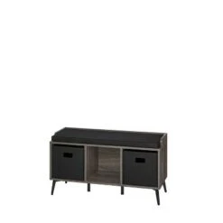 Woodbury Storage Bench with Cubbies and 2 Bins Woodgrain - RiverRidge Home -Ottomans Official Shop unnamed file 3997