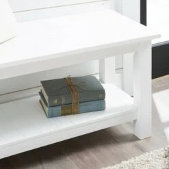 50'' Country Style Entry Bench with Slatted Shelf - White - Saracina Home -Ottomans Official Shop unnamed file 4000