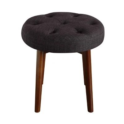 Adore Decor Penelope Round Tufted Stool - Adore Décor Navy 7 Adore Decor Penelope Round Tufted Stool - Adore Décor Navy – Image 5