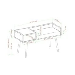 Modern Telephone Entry Bench with Cushion - Saracina Home Gray -Ottomans Official Shop unnamed file 4016