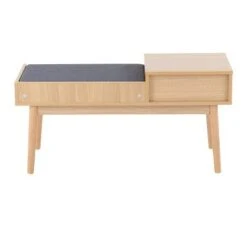 40" Telephone Polyester Wood Contemporary Bench - LumiSource Natural/gray 13 40" Telephone Polyester Wood Contemporary Bench - LumiSource Natural/gray -Ottomans Official Shop unnamed file 4024