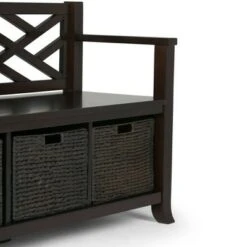 47" Nolan Solid Wood Storage Bench with Basket Storage Espresso Brown - WyndenHall -Ottomans Official Shop unnamed file 4053