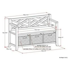 47" Nolan Solid Wood Storage Bench with Basket Storage Espresso Brown - WyndenHall -Ottomans Official Shop unnamed file 4055