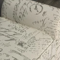 HOMCOM 41" Modern Linen Armed Entryway Bench Signature Print with Cream White Parchment Background -Ottomans Official Shop unnamed file 4064