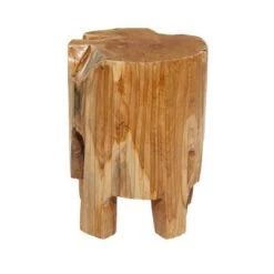Olivia & May Contemporary Live Edge Teak Wood Stool Brown - Olivia & May -Ottomans Official Shop unnamed file 408