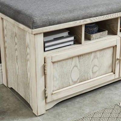 Gidney Storage Bench Weather White - HOMES: Inside + Out 5 Gidney Storage Bench Weather White - HOMES: Inside + Out – Image 3