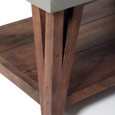 Brookside Entryway Coat Hook and Bench Concrete Coated Top and Wood Light Gray/Brown - Alaterre Furniture 6 Brookside Entryway Coat Hook and Bench Concrete Coated Top and Wood Light Gray/Brown - Alaterre Furniture – Image 4