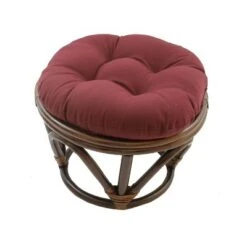 Rattan Footstool with Twill Cushion - International Caravan Grape -Ottomans Official Shop unnamed file 4112