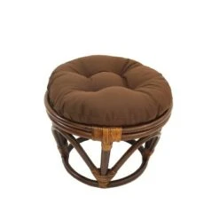 Rattan Footstool with Twill Cushion - International Caravan Grape -Ottomans Official Shop unnamed file 4113