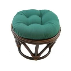 Rattan Footstool with Twill Cushion - International Caravan Grape -Ottomans Official Shop unnamed file 4115