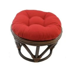 Rattan Footstool with Twill Cushion - International Caravan Grape -Ottomans Official Shop unnamed file 4123