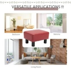 HomCom Modern 15" Rectangular Faux Leather Ottoman Footrest -Ottomans Official Shop unnamed file 4178