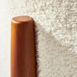 Threshold Designed W/Studio McGee Elroy Sherpa Round Ottoman with Wood Legs Cream - Threshold™ designed with Studio McGee -Ottomans Official Shop unnamed file 4193