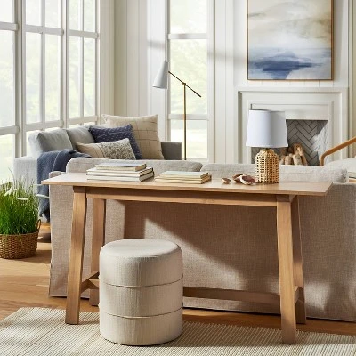 Threshold Designed W/Studio McGee Catalina Mudcloth Round Ottoman - Threshold™ designed with Studio McGee Cream 3 Threshold Designed W/Studio McGee Catalina Mudcloth Round Ottoman - Threshold™ designed with Studio McGee Cream