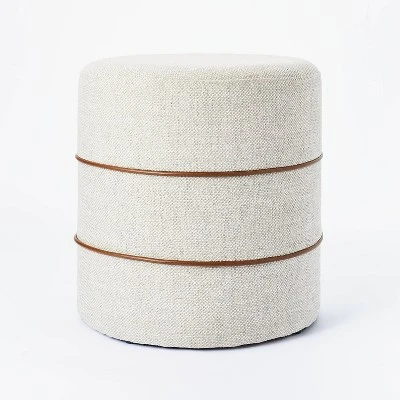 Threshold Designed W/Studio McGee Catalina Mudcloth Round Ottoman - Threshold™ designed with Studio McGee Cream 7 Threshold Designed W/Studio McGee Catalina Mudcloth Round Ottoman - Threshold™ designed with Studio McGee Cream – Image 5