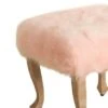 Square Wooden Stool with Faux Fur Upholstered Seat and Cabriole Legs Pink/Brown - Benzara 2 Square Wooden Stool with Faux Fur Upholstered Seat and Cabriole Legs Pink/Brown - Benzara -Ottomans Official Shop unnamed file 422