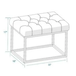 Trubeck Tufted Metal Base Ottoman Faux Leather - Project 62™ Brown -Ottomans Official Shop unnamed file 4234