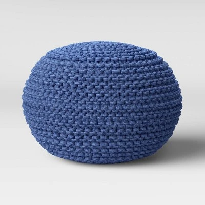 Cloverly Chunky Knit Pouf - Threshold Blush/beige 13 Cloverly Chunky Knit Pouf - Threshold Blush/beige – Image 11