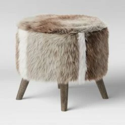 Judith Faux Fur Ottoman - Threshold™ Light Brown -Ottomans Official Shop unnamed file 4260