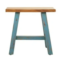 Olivia & May Farmhouse Wood Stool Blue - Olivia & May 7 Olivia & May Farmhouse Wood Stool Blue - Olivia & May -Ottomans Official Shop unnamed file 427