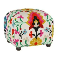 Poppy Ottoman in Patterns - Opalhouse™ Green & Teal Floral -Ottomans Official Shop unnamed file 4336