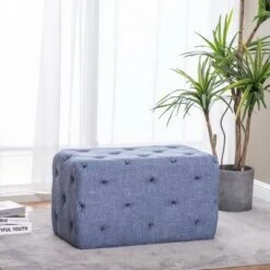 32" Rectangle Pintucked Ottoman - WOVENBYRD Light Brown -Ottomans Official Shop unnamed file 4348