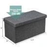 Costway 31.5''Fabric Foldable Storage Ottoman Toy Chest W/Removable Storage Bin Grey Dark Grey