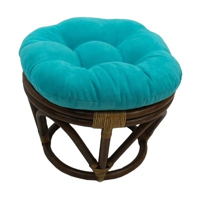 Rattan Ottoman with Micro Suede Cushion - International Caravan Tangerine Dream 3 Rattan Ottoman with Micro Suede Cushion - International Caravan Tangerine Dream