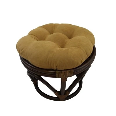 Rattan Ottoman with Micro Suede Cushion - International Caravan Tangerine Dream 6 Rattan Ottoman with Micro Suede Cushion - International Caravan Tangerine Dream – Image 4