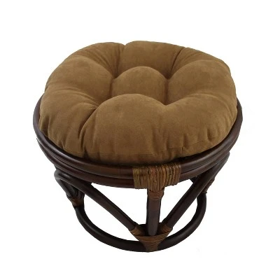 Rattan Ottoman with Micro Suede Cushion - International Caravan Tangerine Dream 15 Rattan Ottoman with Micro Suede Cushion - International Caravan Tangerine Dream – Image 13