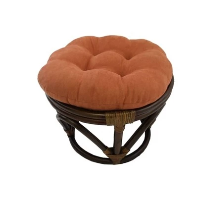 Rattan Ottoman with Micro Suede Cushion - International Caravan Tangerine Dream 17 Rattan Ottoman with Micro Suede Cushion - International Caravan Tangerine Dream – Image 15