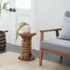 Olivia & May Rustic Carved Teak Wood Stool Brown - Olivia & May -Ottomans Official Shop unnamed file 442