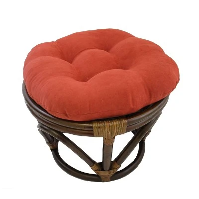Rattan Ottoman with Micro Suede Cushion - International Caravan Tangerine Dream 18 Rattan Ottoman with Micro Suede Cushion - International Caravan Tangerine Dream – Image 16