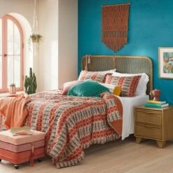 Opalhouse Designed With Jungalow Marin Stackable Pouf with Casters - Opalhouse™ designed with Jungalow™ Rust/blush Gradient