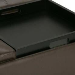 Franklin Square Coffee Table Storage Ottoman - WyndenHall Chocolate Brown -Ottomans Official Shop unnamed file 4493