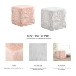 Faux Fur Pouf - HomePop Pink -Ottomans Official Shop unnamed file 4510